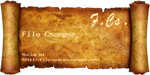 Filo Csongor névjegykártya